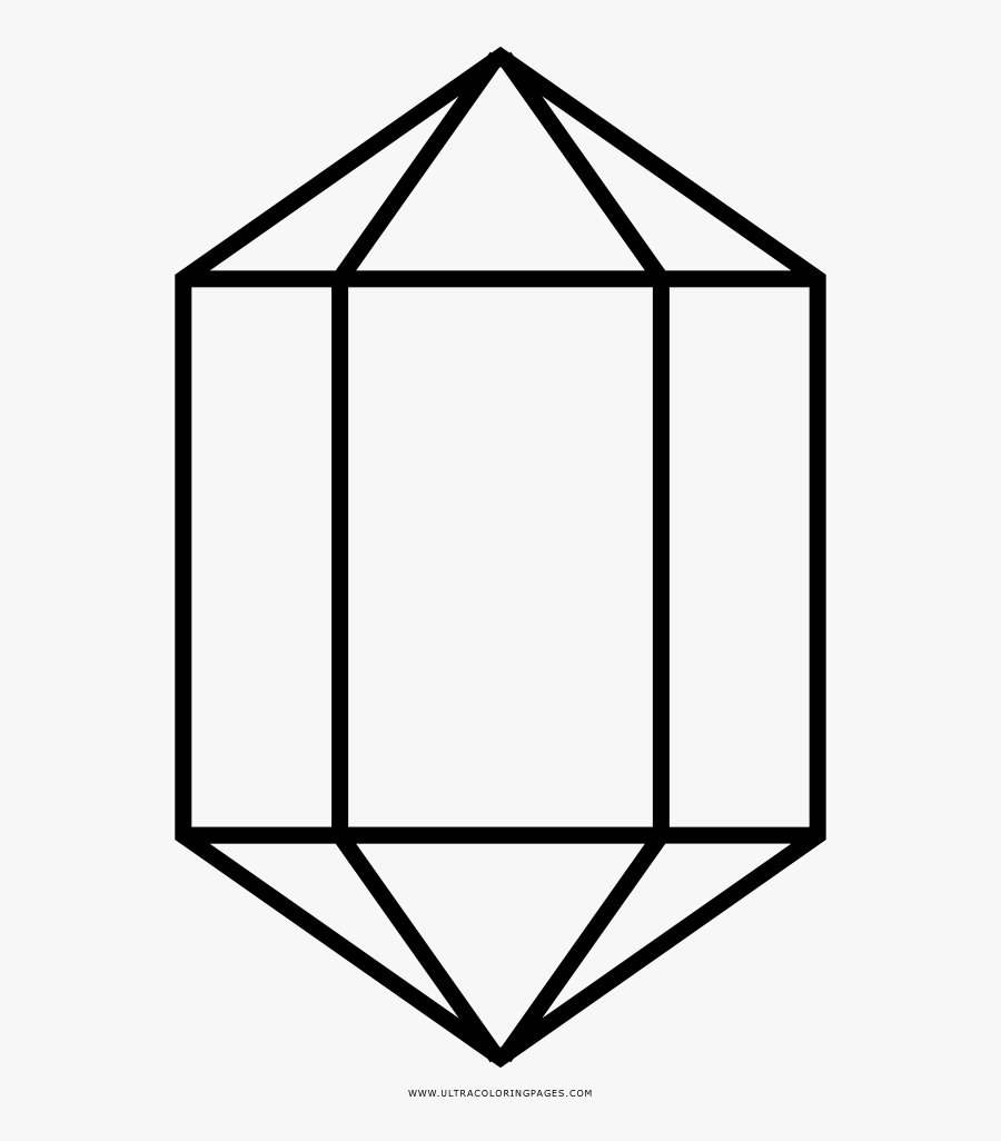 Gem Coloring Page - Croquis De Un Prisma, Transparent Clipart