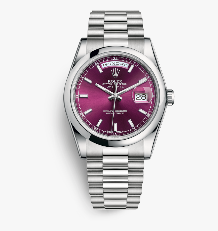 Daytona Datejust Perpetual Watch Rolex Day-date Oyster - Rolex Day Date Cherry Dial, Transparent Clipart