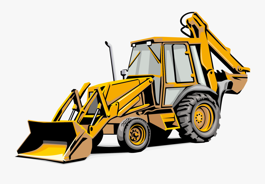 Clip Library Stock Backhoe Clipart Trackhoe - Heavy Equipment Vector Art, Transparent Clipart