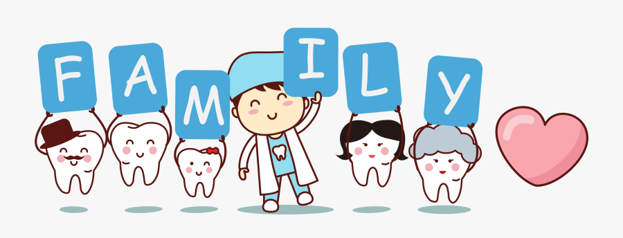 Cartoon Illustration Teeth Dentist - Animated Tooth Family, Transparent Clipart