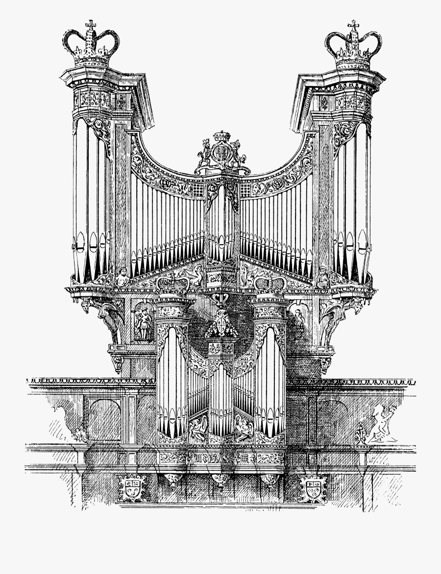 Man Playing Pipe Organ Clipart & Clip Art Images - Artistic Pipe Organ Drawing, Transparent Clipart