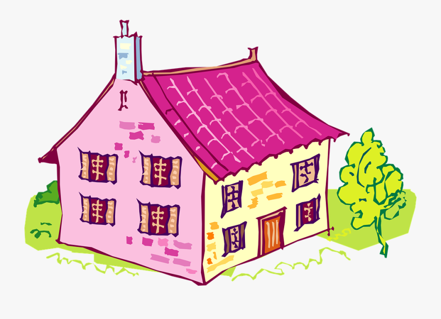 House Pink Home Exterior Walls Roof Outdoors - Say Home In Different Languages, Transparent Clipart