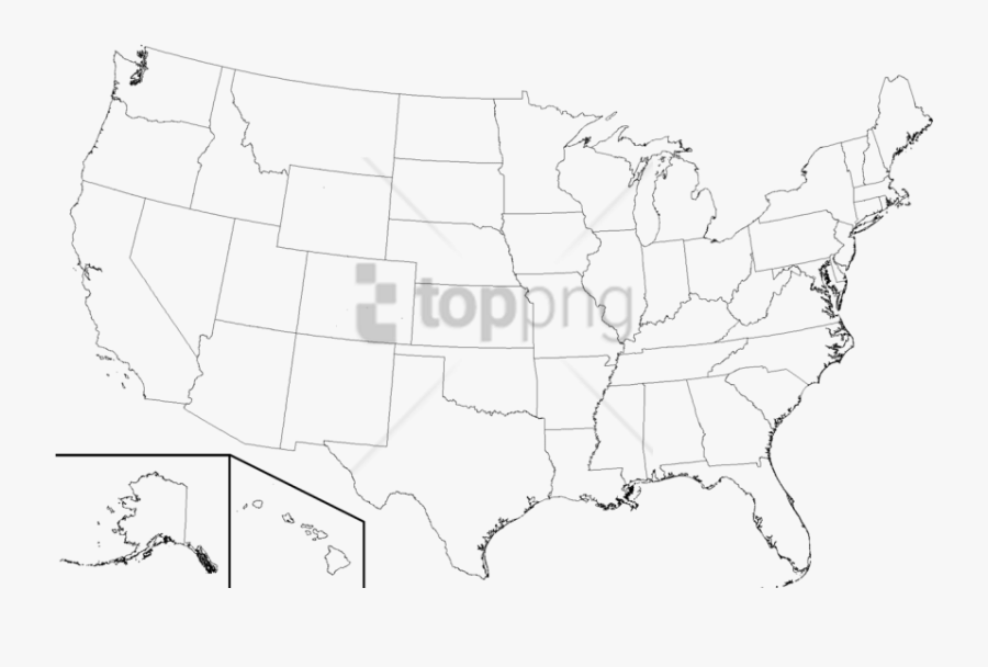Blank Us Map High Resolution, Transparent Clipart
