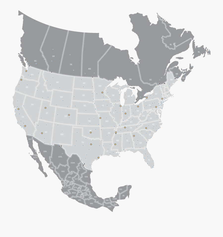 Us Map United States Map State Outlines Transparent - Simple Map Of Us And Canada, Transparent Clipart