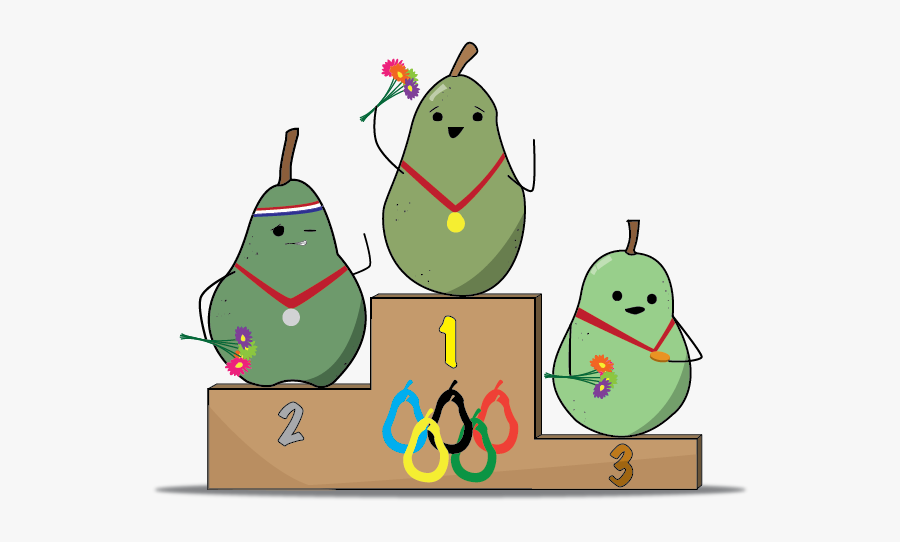 Pear Critique Up For - Podium Olympics Cartoon, Transparent Clipart