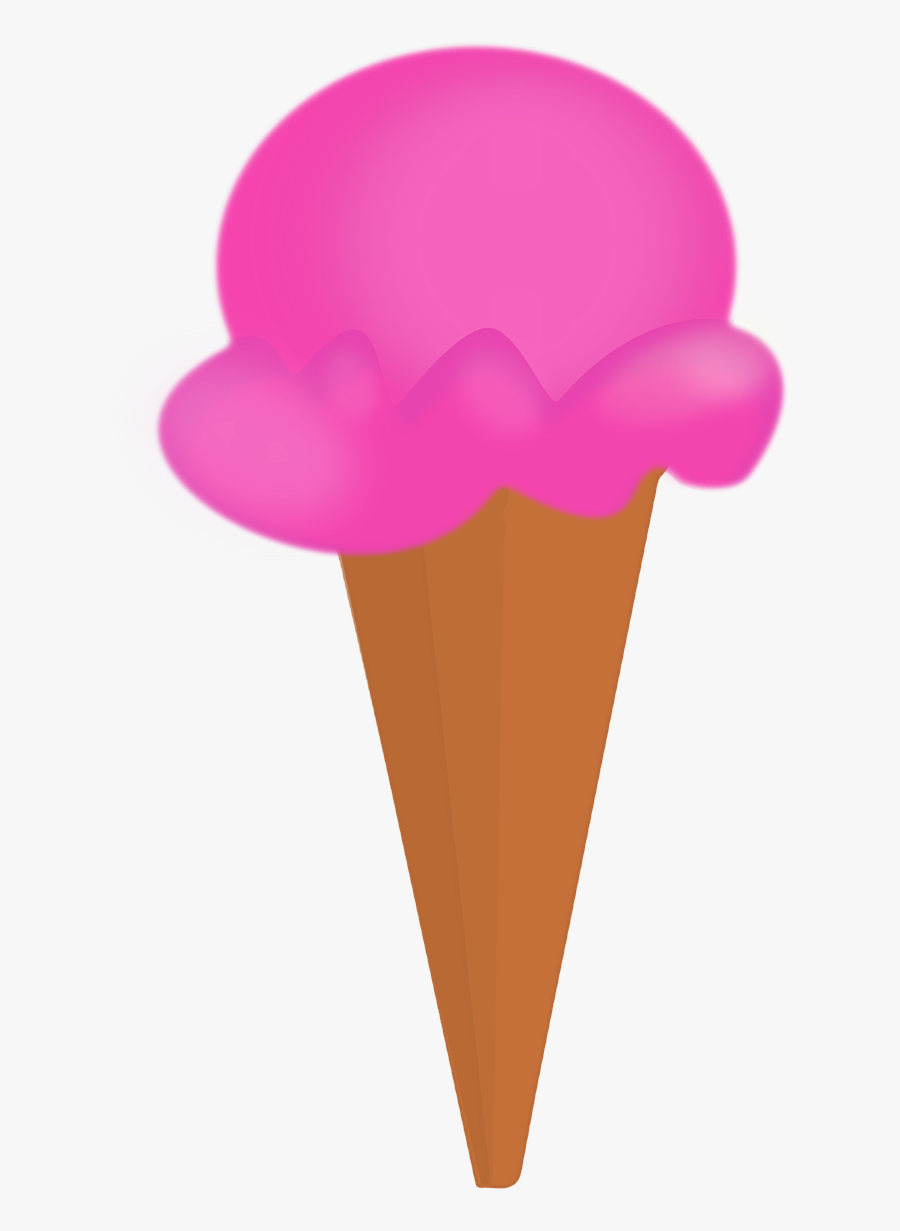 Ice Cream Cone Ice Cream Strawberry - Ice Cream Cone, Transparent Clipart