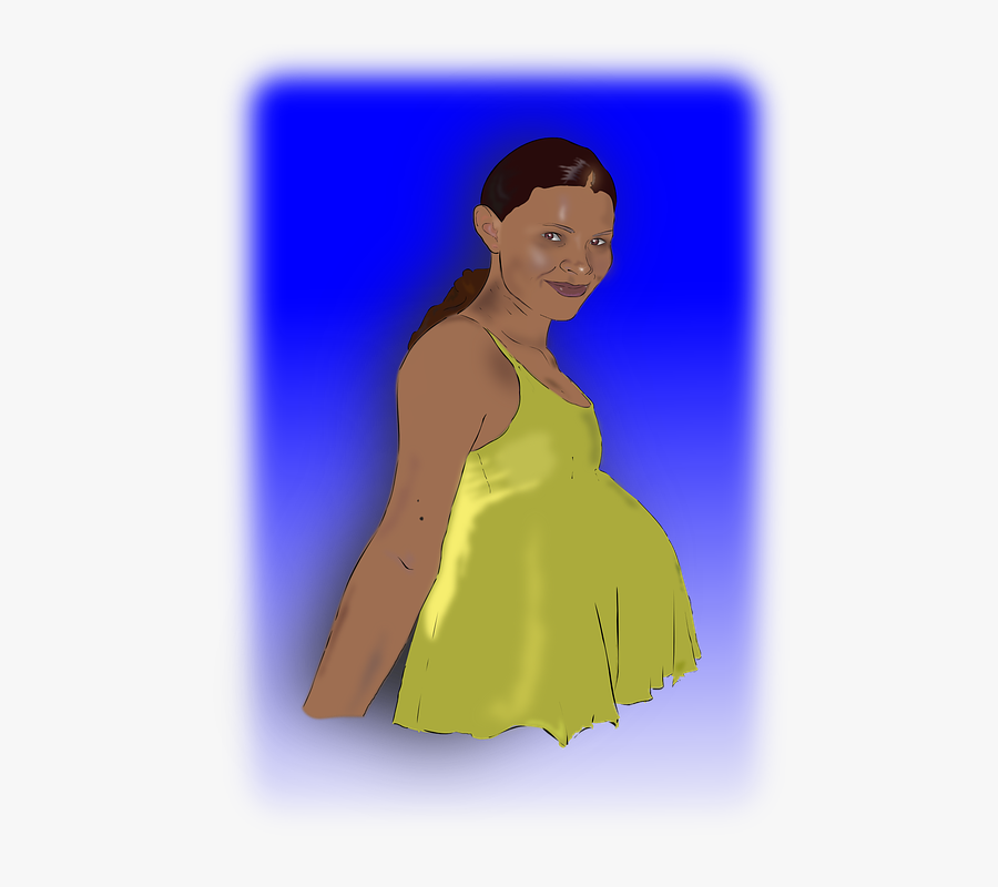Pregnant, Woman, Pregnancy, Blue Background - Girl, Transparent Clipart