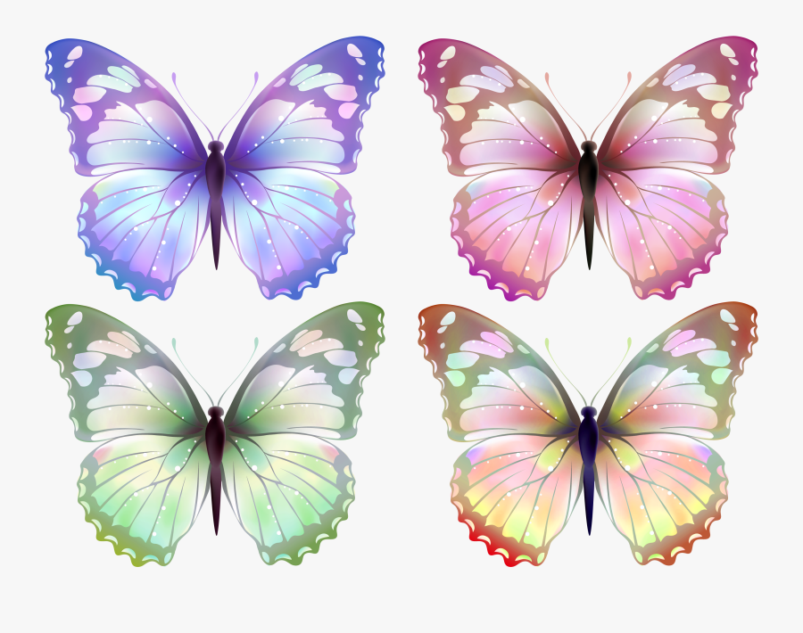 Transparent Butterfly Png Clipart - Borboletas Em Papel De Arroz, Transparent Clipart