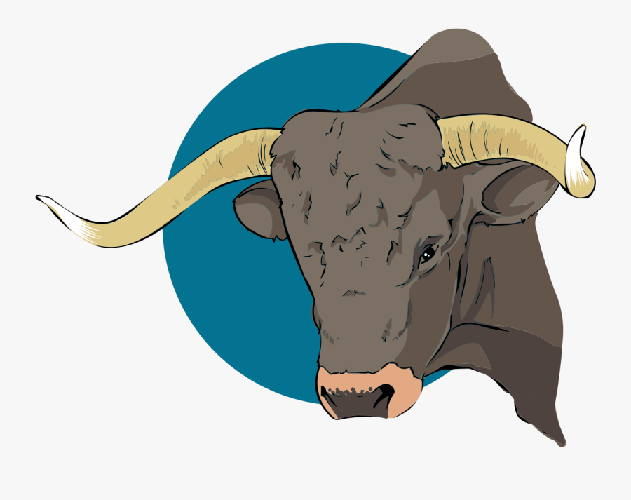 Texas Longhorn Brahman Cattle Ox Goat Clip Art - Tete De Taureau De Combat, Transparent Clipart