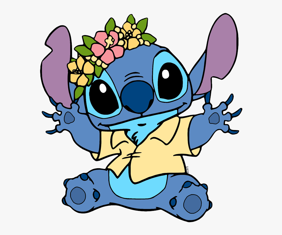 Stitch With Flower Crown, Transparent Clipart