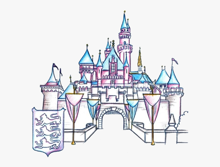 Disney Castle Disneyland Clipart Transparent Png - Easy Simple Castle Drawing, Transparent Clipart