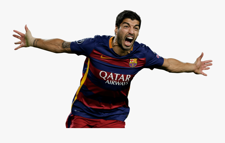 Transparent Soccer Player Running Clipart - Suarez Club Barcelona Png, Transparent Clipart