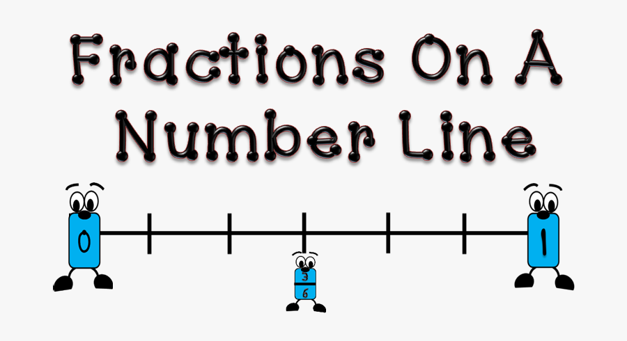 Fractions Cliparts - Fraction Number Line Cartoon, Transparent Clipart