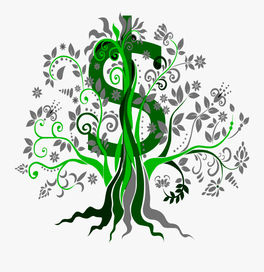 Black And White Design Tree, Transparent Clipart