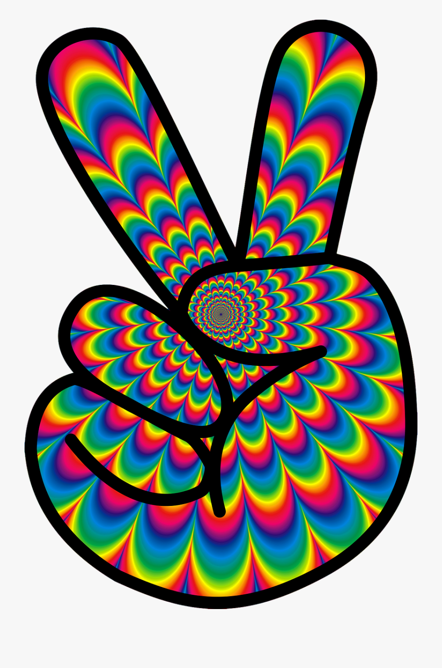 Hippie Peace Sign Clip Art, Transparent Clipart
