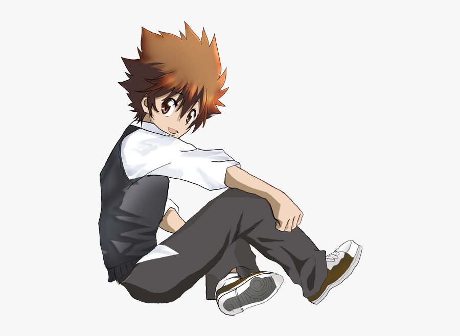 Sitting Anime Boy Png, Transparent Clipart