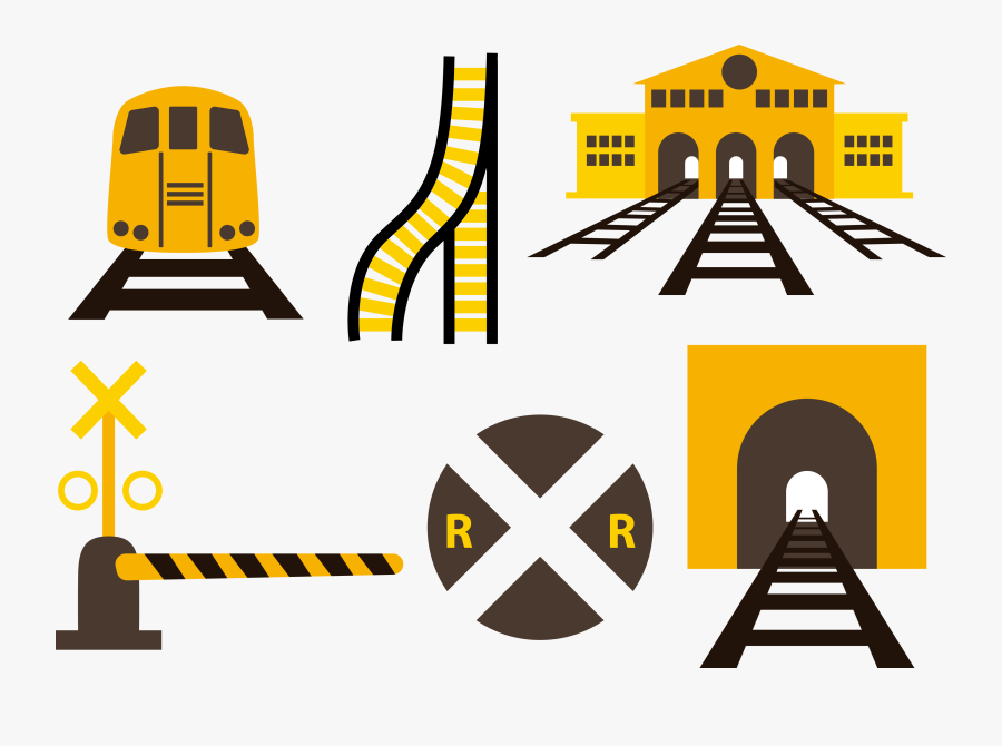 Railroad Tracks Clipart Train Station Sign - Train Track Vector Png, Transparent Clipart