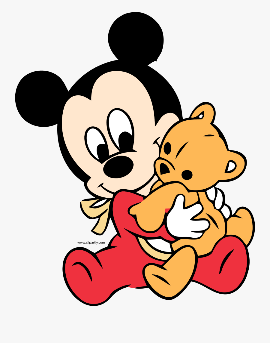 Baby Mickey Hug Toy Bear Clipart Png - Mickey Mouse Png Baby, Transparent Clipart