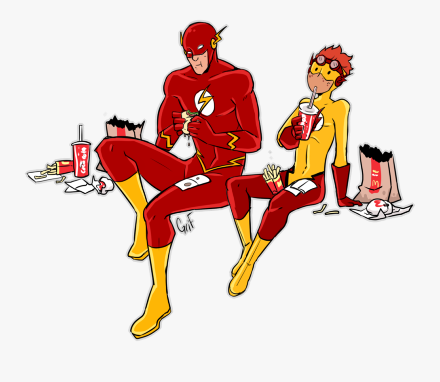 Flash And Kid Flash - Cartoon, Transparent Clipart