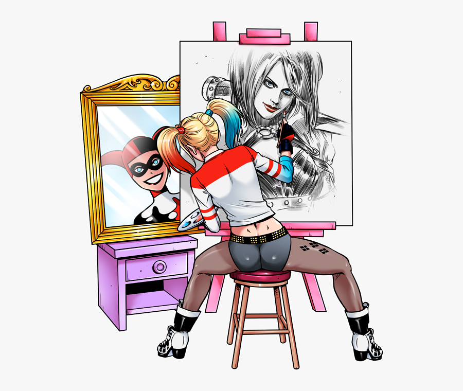 Psycho Harley Quinn Art, Transparent Clipart