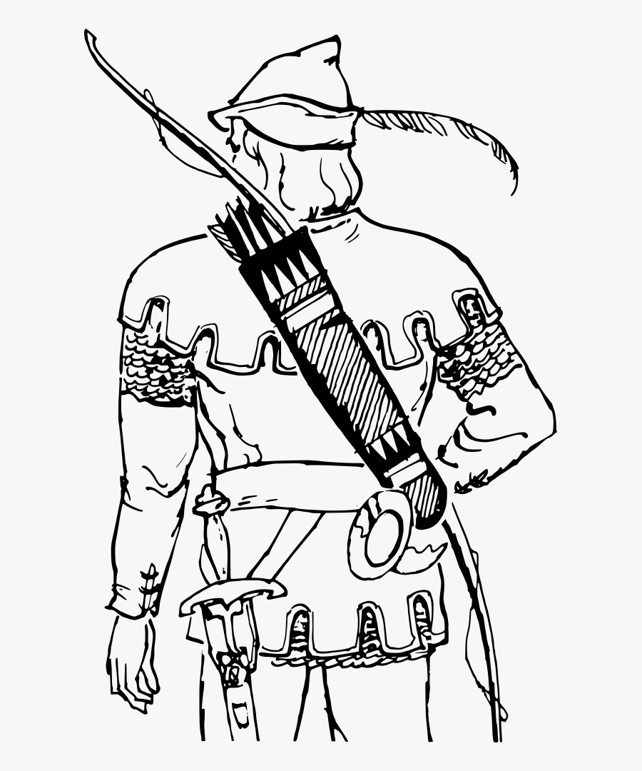 Archer Robin Hood Clipart Black And White- - Black And White Robin Hood, Transparent Clipart