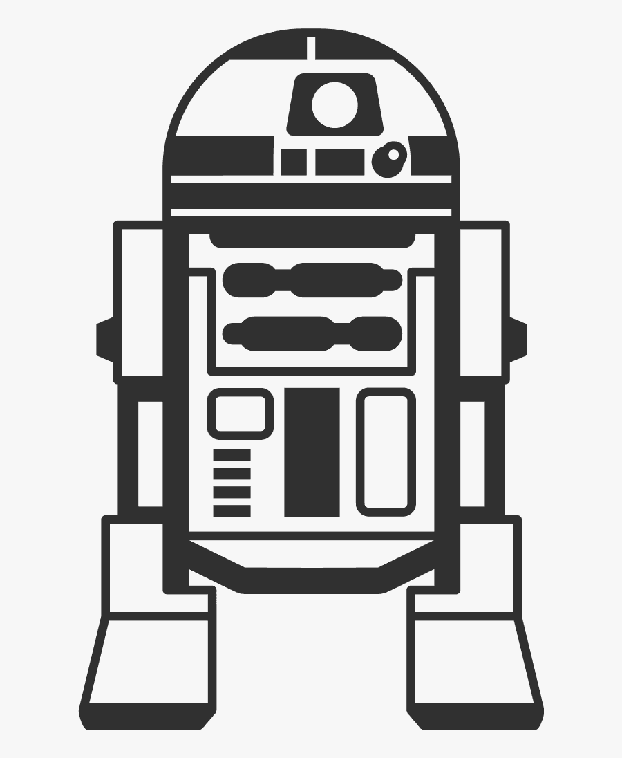 R2d2 Clipart Black And White - Star Wars R2d2 Droid Robot, Transparent Clipart