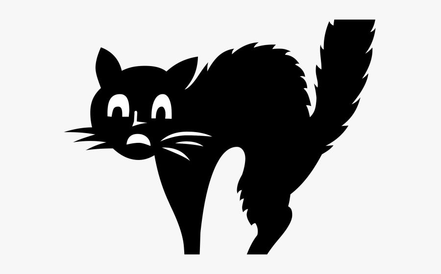 Feline Clipart Cat Silhouette - Scared Cat Transparent Clipart, Transparent Clipart