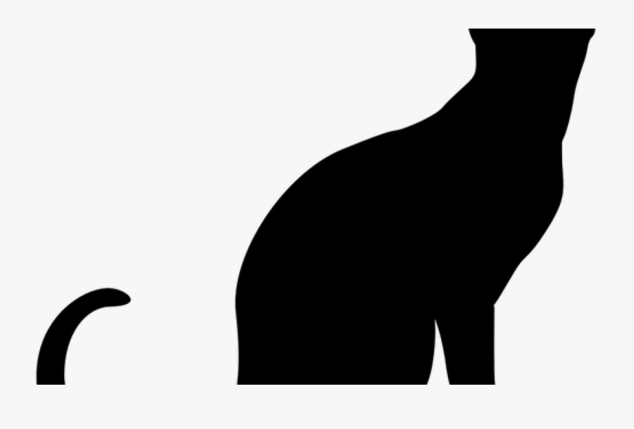 Sitting Cat Silhouette Vector Clip Art Public Domain - Black Cat, Transparent Clipart