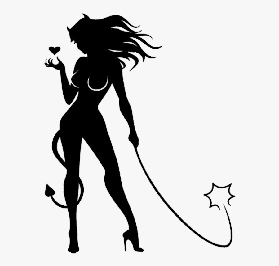 #devil #sexy #girl - Sexy Devil Silhouette, Transparent Clipart