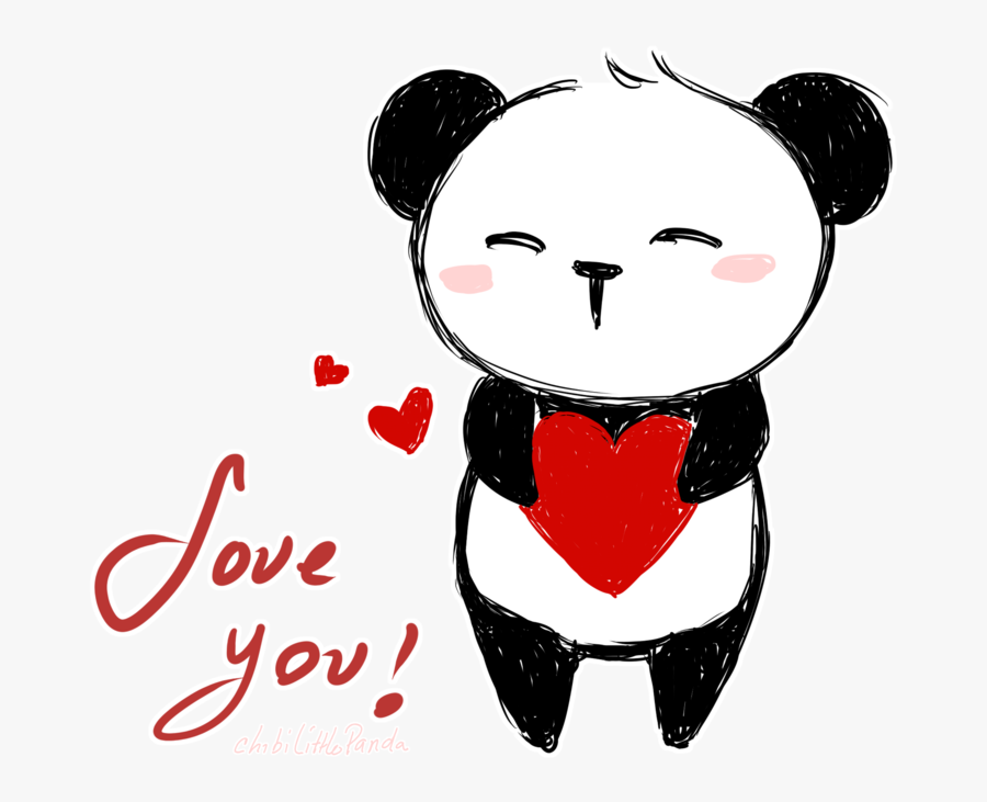 Panda I Love You Clipart - Cute Panda I Love You, Transparent Clipart