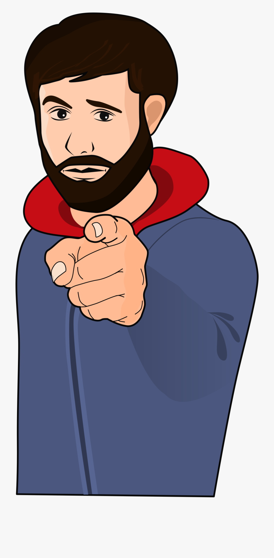 Clipart - Person Pointing At You Cartoon, Transparent Clipart