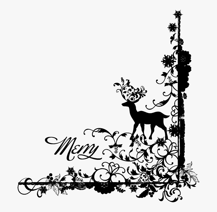 Christmas Letter Clip Art - Black And White Christmas Clipart Border, Transparent Clipart