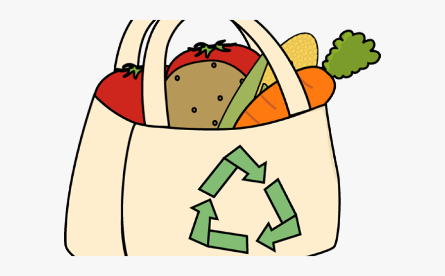 Supermarket Shopping Bag Cartoon Clipart , Png Download - Reusable Shopping Bag Clipart, Transparent Clipart