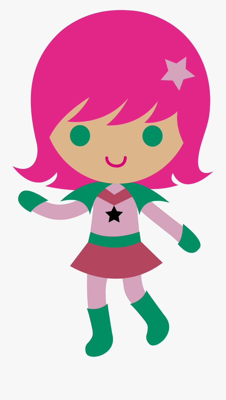 Space Cadet Girl With Pink Hair - Girl With Pink Hair Clipart, Transparent Clipart