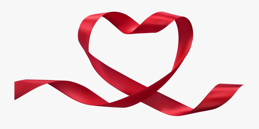 Heart Ribbon Transparent Png Clip Art Image - Transparent Background Heart Ribbon Png, Transparent Clipart