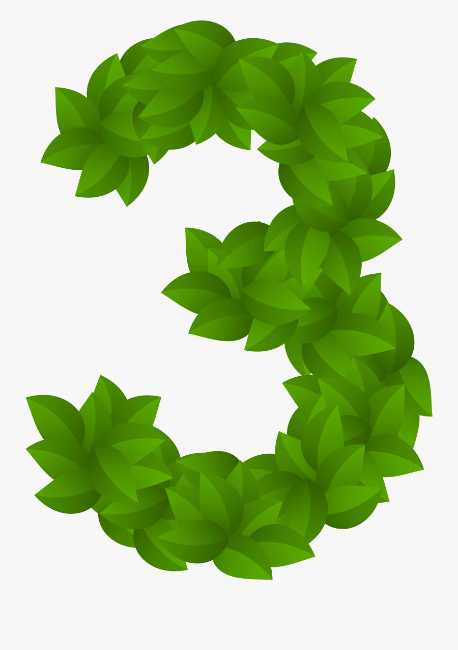 Green Leaves Numbers With Leaves Png Clipart , Png - Green Leaves Number Leaf Png, Transparent Clipart
