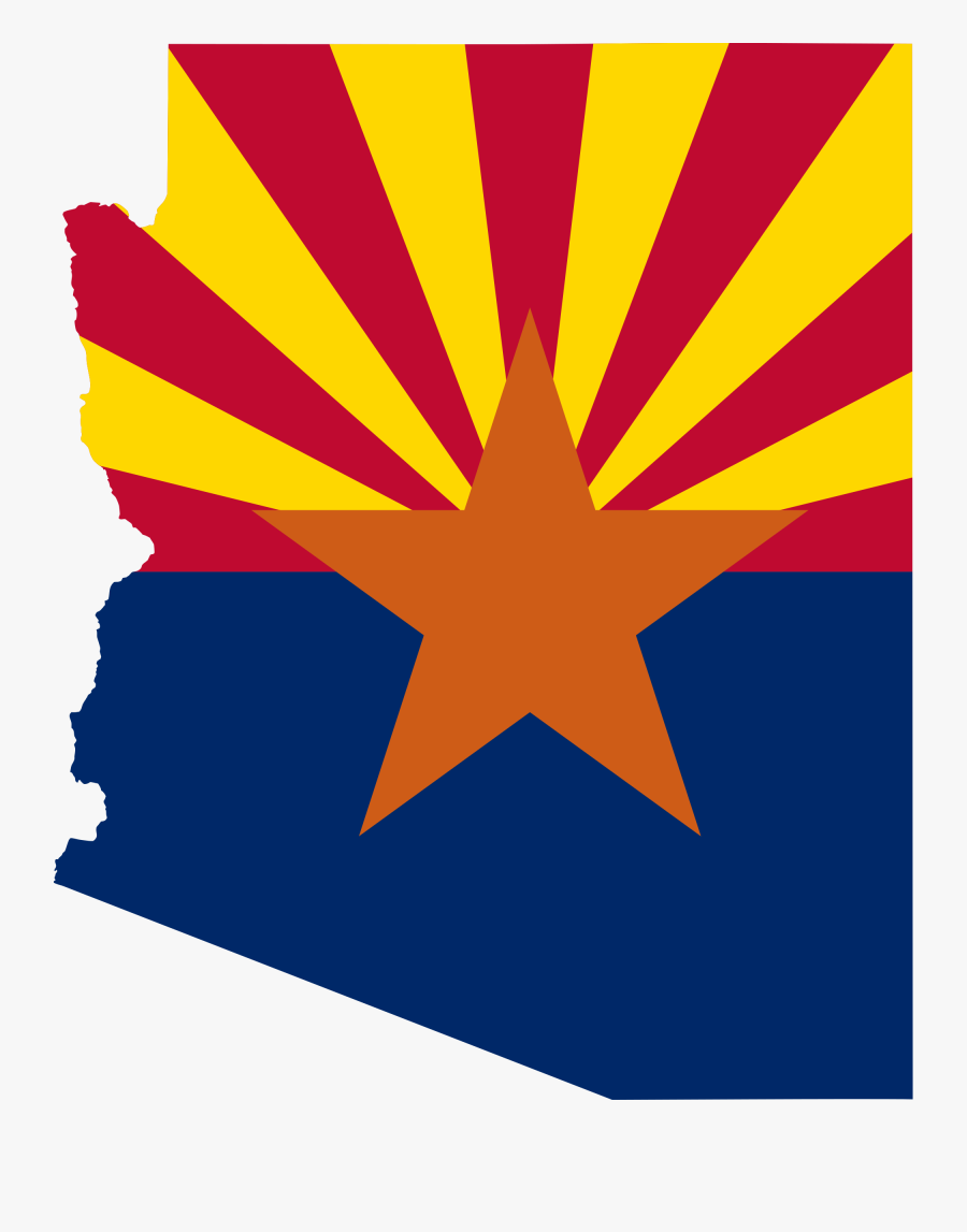 Arizona Flag And Map, Transparent Clipart