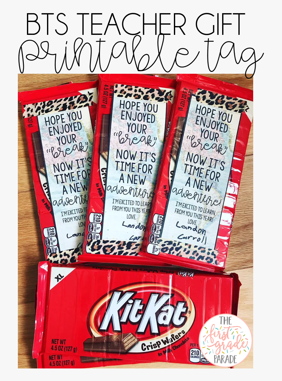Kit Kat Teacher Printable, Transparent Clipart