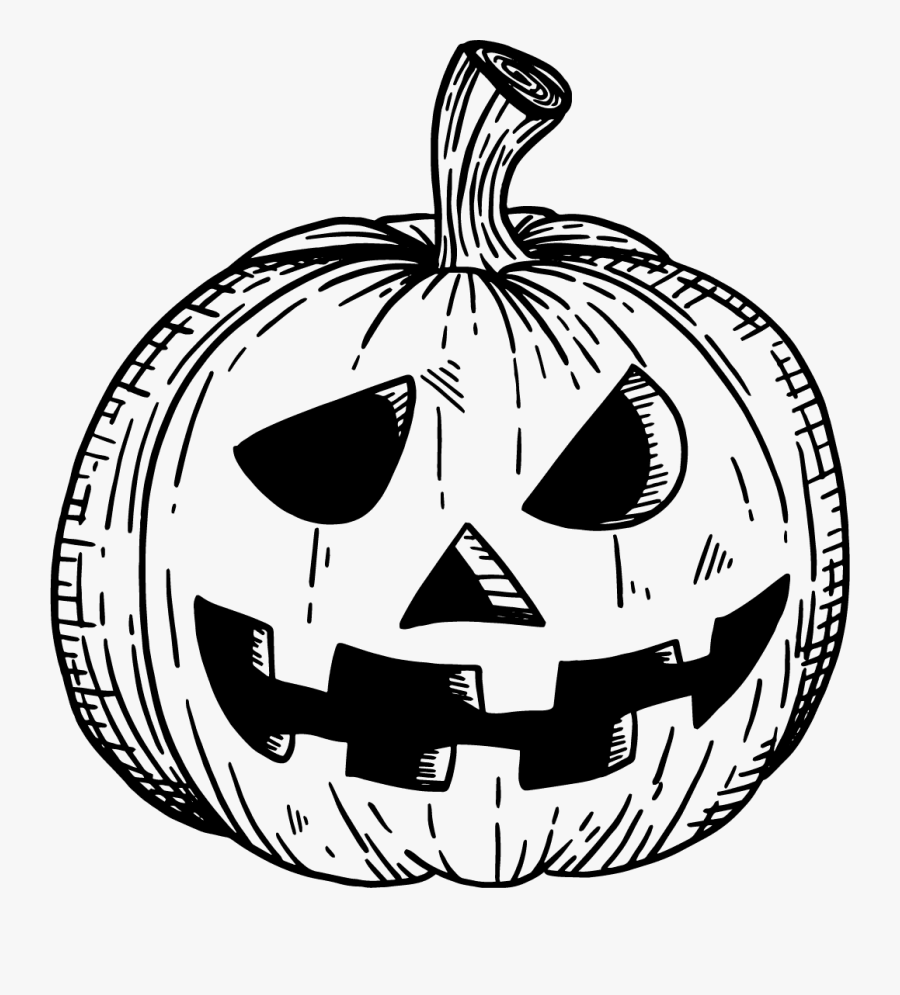 Cute Halloween Jack O Lantern Coloring - Jack-o'-lantern, Transparent Clipart
