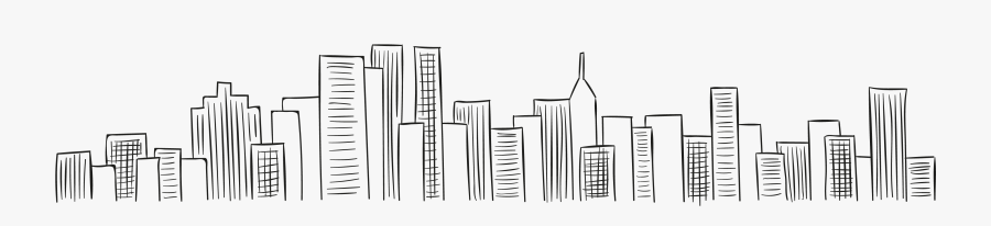 New York Black And White - City Skyline Line Png, Transparent Clipart