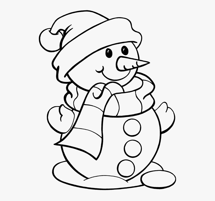 Drawn Snowman Blank - Snowman To Color, Transparent Clipart