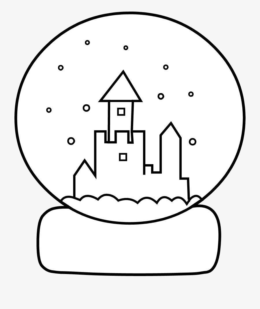 Snow Globe Coloring Page Clip Art - Winter Snow Globes Colouring, Transparent Clipart