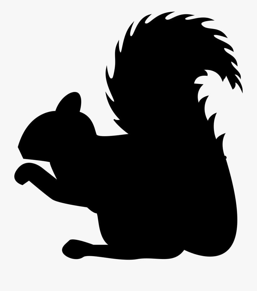 Clipart - Squirrel Silhouette Clip Art, Transparent Clipart