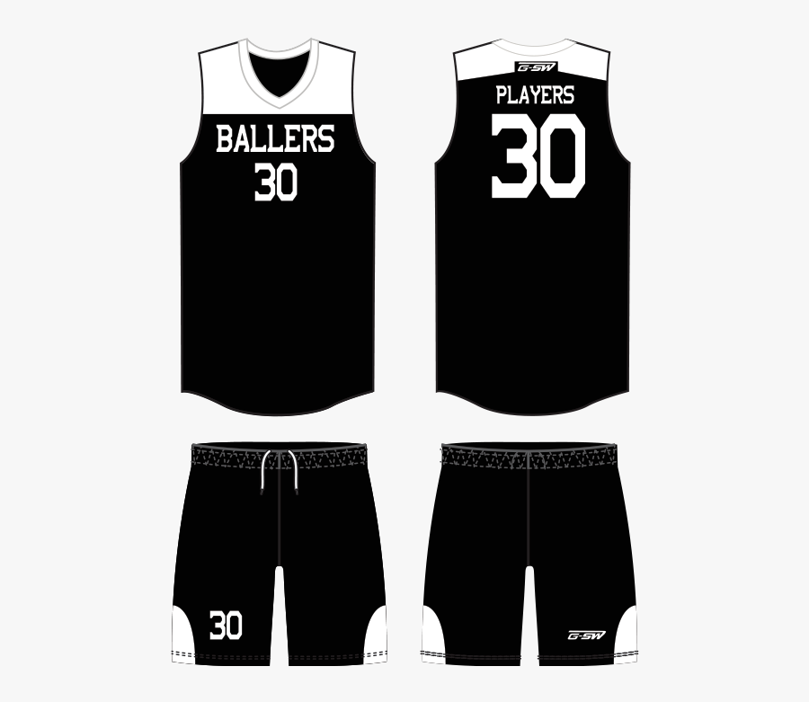 Sublimated Full Basketball Uniform - Black Basketball Jersey Design, Transparent Clipart