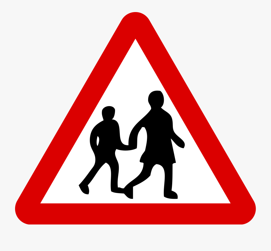 Road Sign Silhouette At Getdrawings - School Crossing Road Sign , Free 