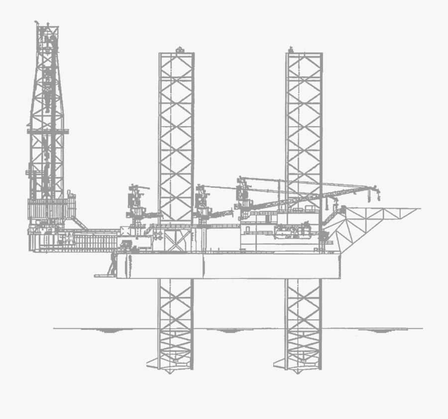 Clip Art Jackup Drilling Oil Platform - Jack Up Rig Drawing, Transparent Clipart