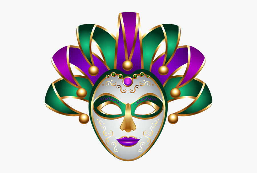 Green Purple Mask Transparent Png Clip Art - Mask Mardi Gras Png, Transparent Clipart