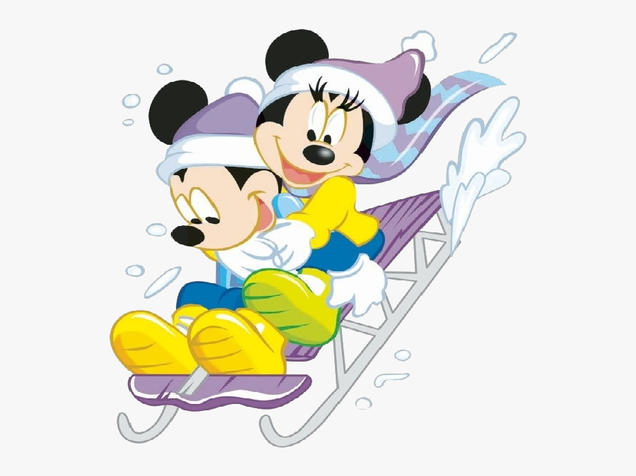 Transparent Disney Winter Clipart - Mickey And Minnie Mouse Winter, Transparent Clipart
