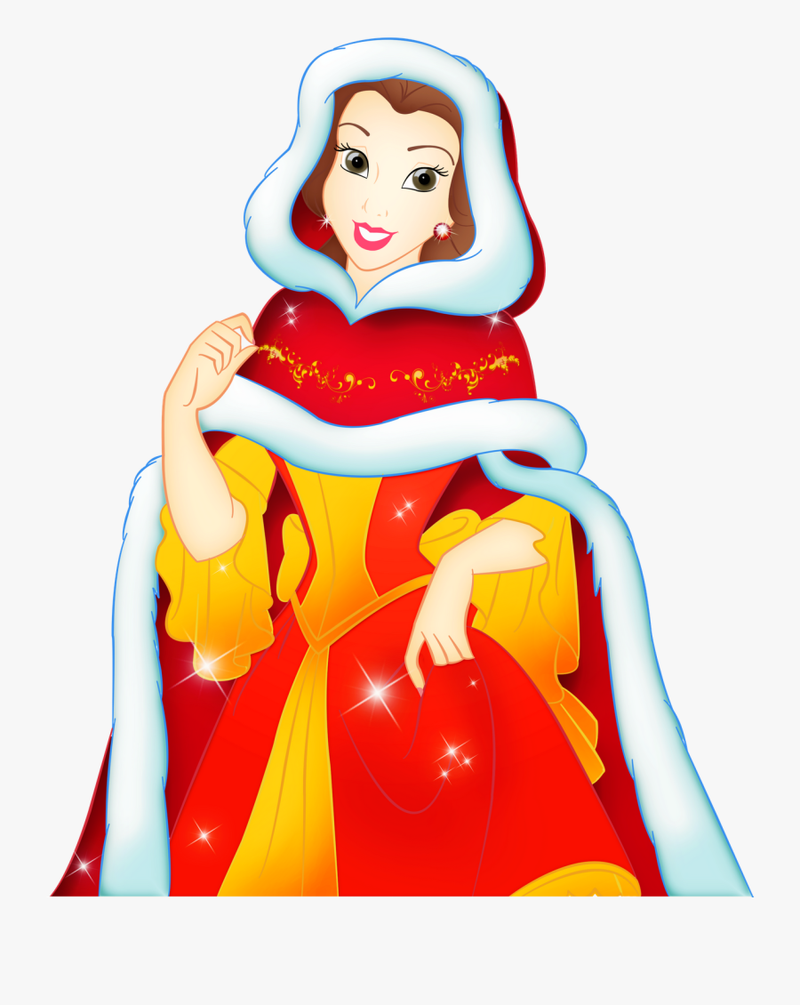 Transparent Christmas Cartoon Clipart - Princess Belle Christmas, Transparent Clipart