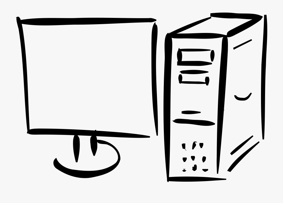 Computer Support Clipart - Black And White Computer, Transparent Clipart